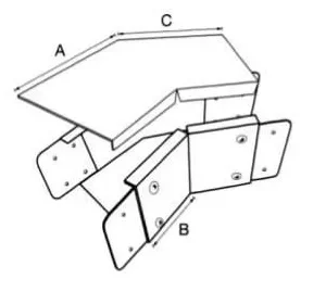 K.T 2" x 3" 45度大面曲