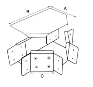 K.T 3" x 3" 三叉大面曲