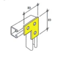 金泰 扁型3孔U槽-L型駁-K1036