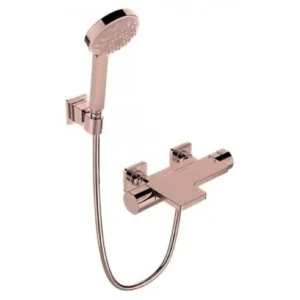 Kohler K-23523T-9-RGD Parallel 恆溫掛牆式浴缸淋浴龍頭 (玫瑰金色) ( 包括多功能手持花灑及插座)