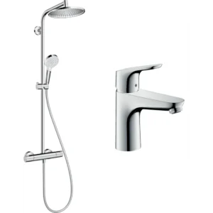 Hansgrohe 31607+27267 Focus 單把手面盆龍頭 + Crometta S 淋浴花灑 附恆溫器